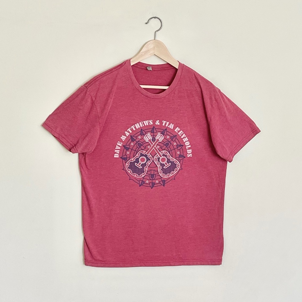 Dave Matthews & Tim Reynolds Tour Guitar Logo Red Concert T Shirt Adult Large - Picture 2 of 8